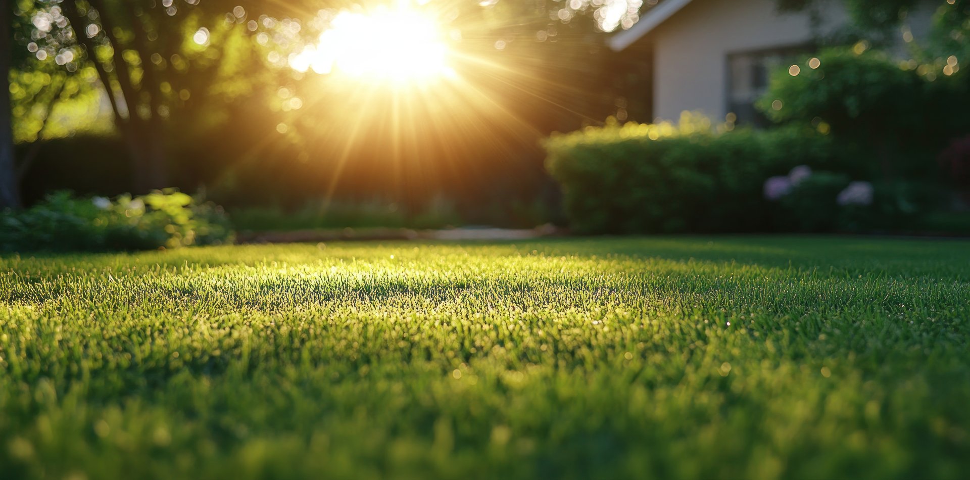 The Lawn Builders team working on a beautiful lawn
