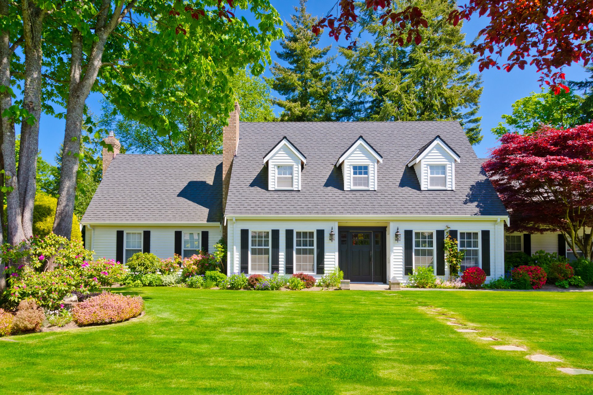 Beautiful home with lush green lawn